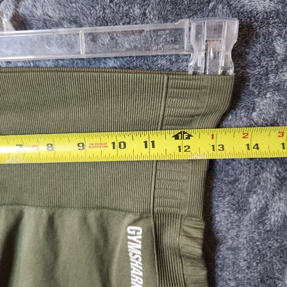 GYMSHARK Women's Small Athleisure Skinny Leggings Green Workout Yoga High Waist - Picture 7 of 10